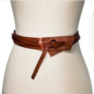 Cognac Brown Woven Belt